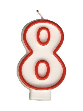 Svíčka dortová číslice ´´8´´ 7