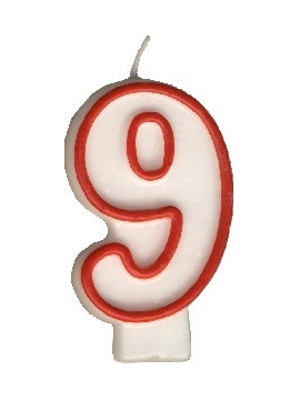 Svíčka dortová číslice ´´9´´ 7